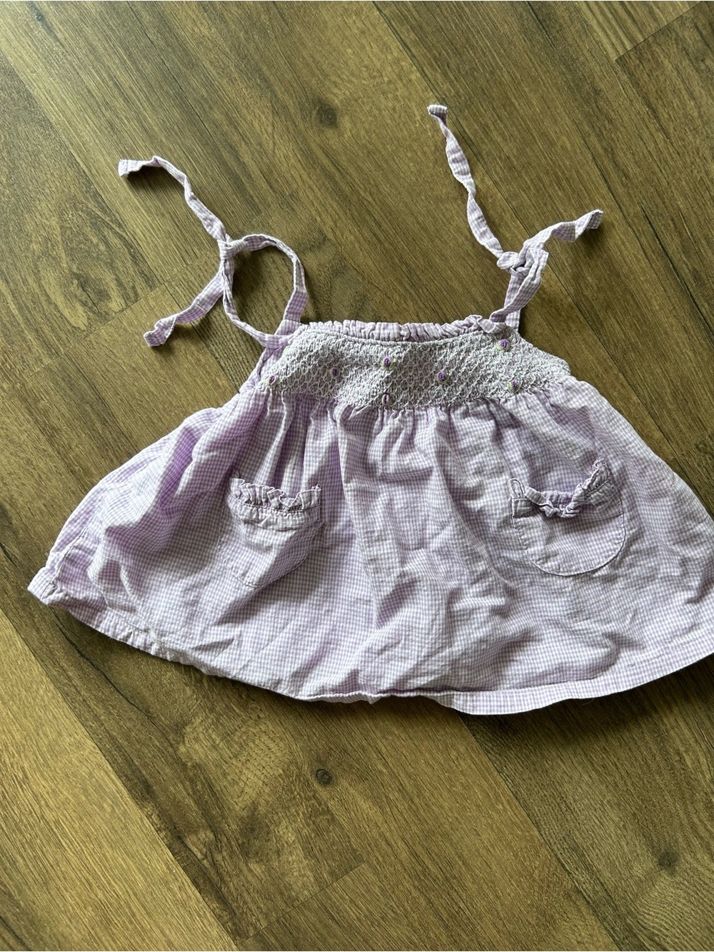 Koala Baby Lavender Smocked Tie-Shoulder Tank Top